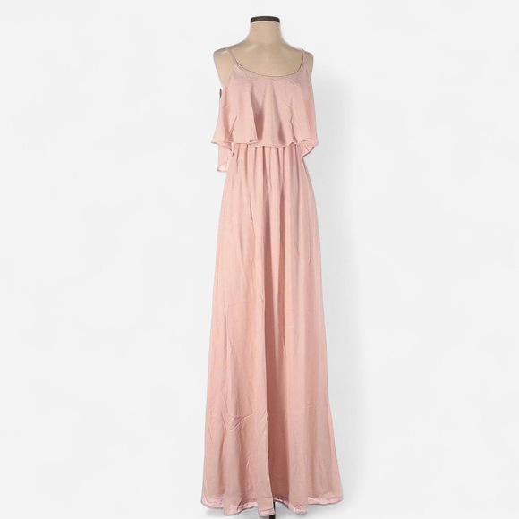 Show me your mumu Romantic minimalist off-shoulder maxi dress in Pink - Picture 1 of 7
